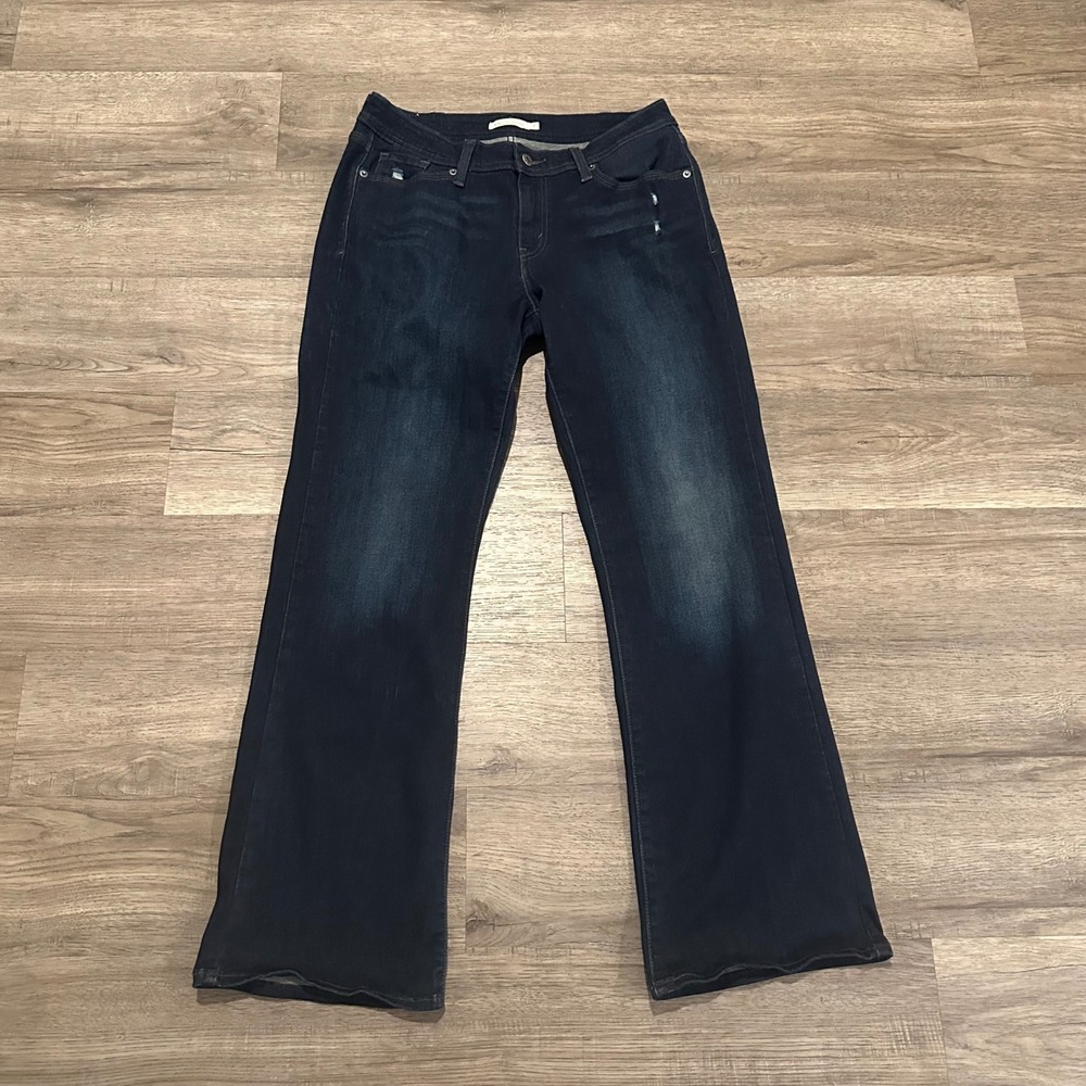 Levis 529 Curvy Bootcut Jeans Dark Wash Distressed Women's 31 Stretch 51951-0016
